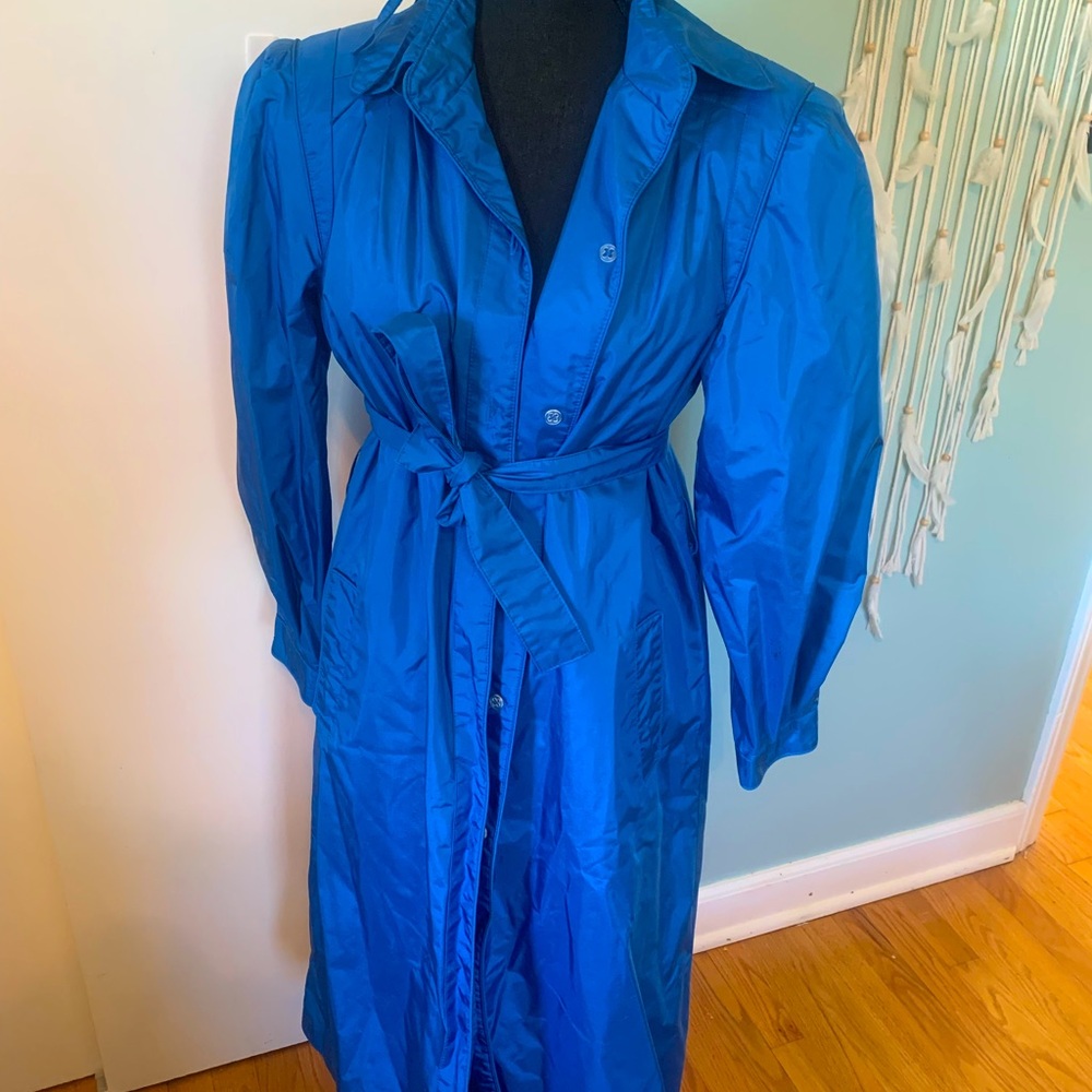 Vintage J. Gallery Petite Blue Trench Coat